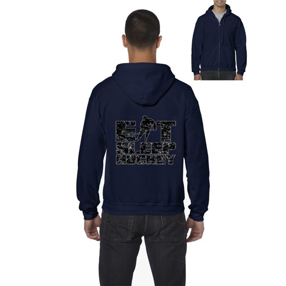 Artix - Men's Sweatshirt Full-Zip Pullover, up to Men Size 5XL - Eat Sleep Hockey