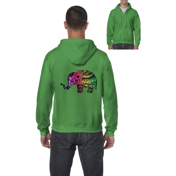 Artix - Men's Sweatshirt Full-Zip Pullover, up to Men Size 5XL - Elephant