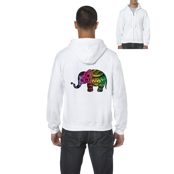 Artix - Men's Sweatshirt Full-Zip Pullover, up to Men Size 5XL - Elephant