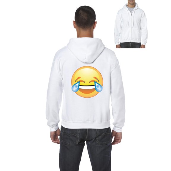 Artix - Men's Sweatshirt Full-Zip Pullover, up to Men Size 5XL - Emoji Laughing Tears