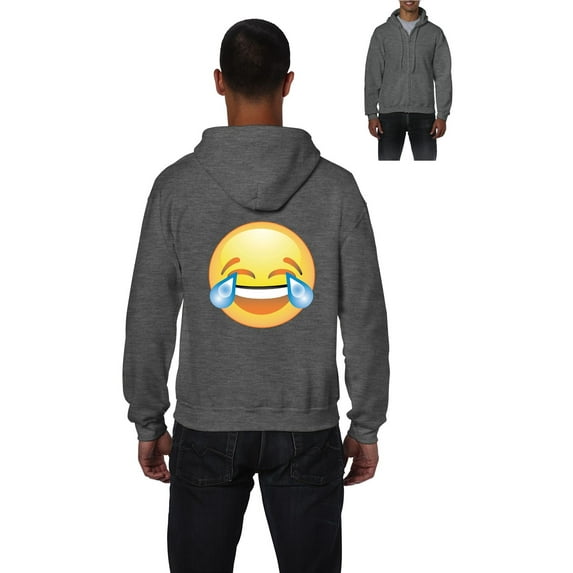Artix - Men's Sweatshirt Full-Zip Pullover, up to Men Size 5XL - Emoji Laughing Tears