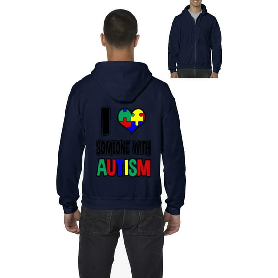 Artix - Men's Sweatshirt Full-Zip Pullover, up to Men Size 5XL - I Love Someone With Autism
