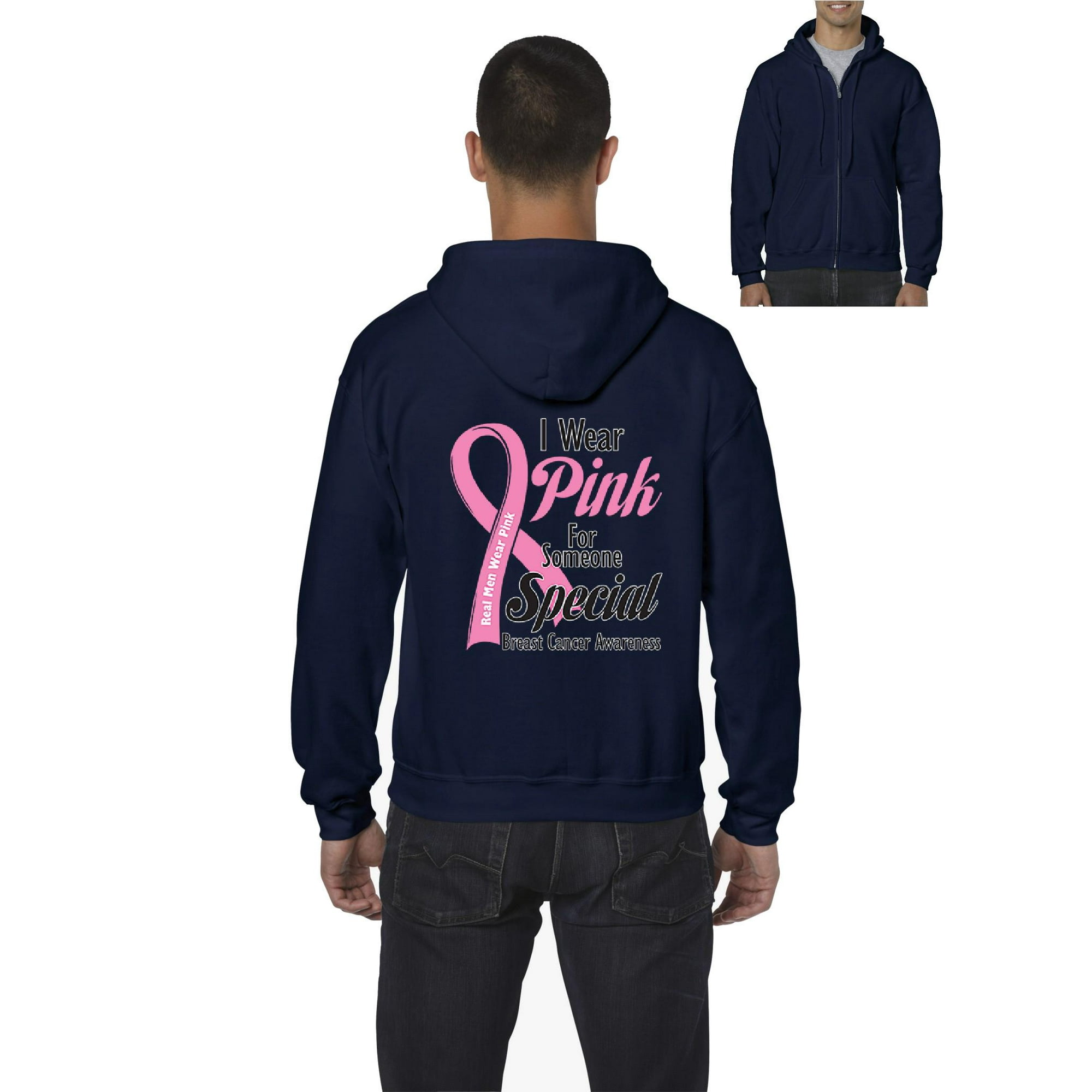 Artix - Men's Sweatshirt Full-Zip Pullover, up to Men Size 5XL - I Wear  Pink for Someone Special