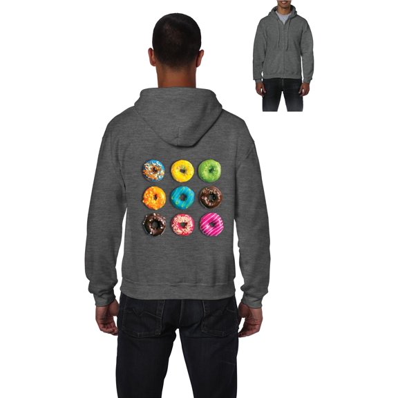 Artix - Men's Sweatshirt Full-Zip Pullover, up to Men Size 5XL - Love Food Donuts Doughnuts
