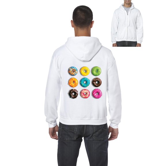 Artix - Men's Sweatshirt Full-Zip Pullover, up to Men Size 5XL - Love Food Donuts Doughnuts
