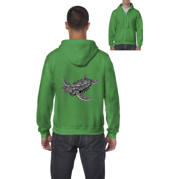 Artix - Men's Sweatshirt Full-Zip Pullover, up to Men Size 5XL - Sea Turtle Hawaii