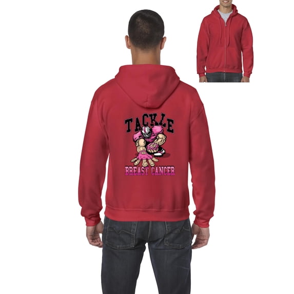 Artix - Men's Sweatshirt Full-Zip Pullover, up to Men Size 5XL - Tackle Breast Cancer
