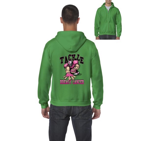 Artix - Men's Sweatshirt Full-Zip Pullover, up to Men Size 5XL - Tackle Breast Cancer