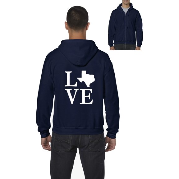 Artix - Men's Sweatshirt Full-Zip Pullover, up to Men Size 5XL - Texas Flag