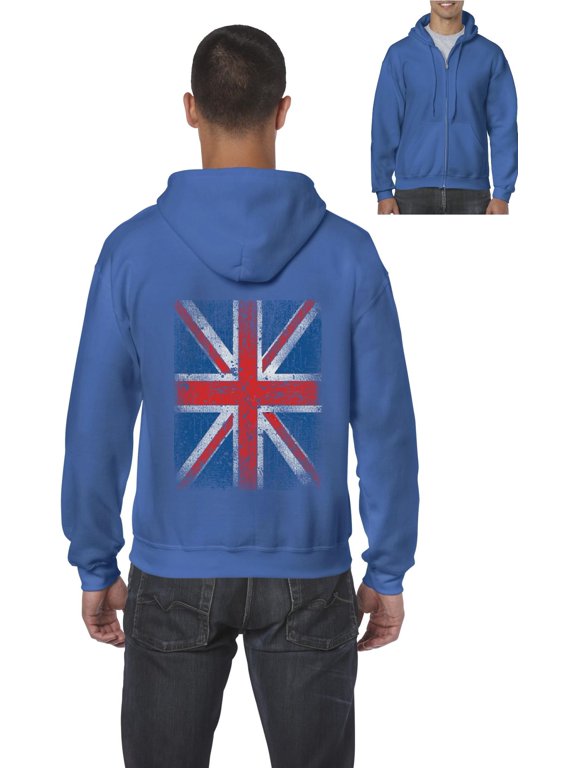 - Men's Sweatshirt Full-Zip Pullover, up to Men Size 5XL - Union Jack British Flag