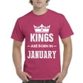 thumbnail image 1 of Artix - Men's T-Shirt Short Sleeve - Birthday Gift Kings Are Born In January, 1 of 3
