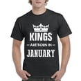 thumbnail image 1 of Artix - Men's T-Shirt Short Sleeve - Birthday Gift Kings Are Born In January, 1 of 5