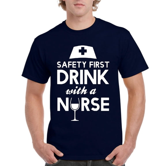 Artix - Men's T-Shirt Short Sleeve - Safety First With A Nurse