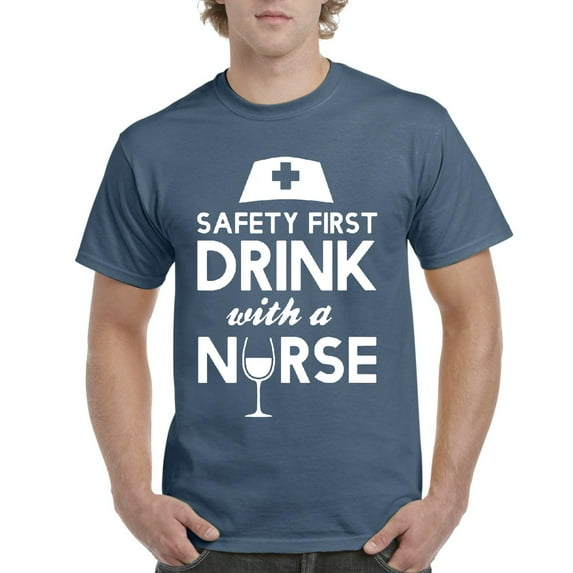 Artix - Men's T-Shirt Short Sleeve - Safety First With A Nurse
