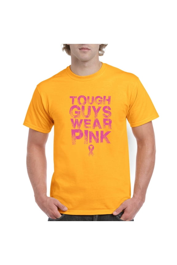 - Men's T-Shirt Short Sleeve - Tough Guys Wear Pink Cancer
