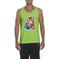 thumbnail image 1 of Artix - Men's Tank Top for Men - American Flag 4th of July Kitty, 1 of 5