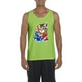 thumbnail image 1 of Artix - Men's Tank Top for Men - American Flag 4th of July Kitty, 1 of 5