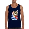 thumbnail image 1 of Artix - Men's Tank Top for Men - American Flag 4th of July Kitty, 1 of 5