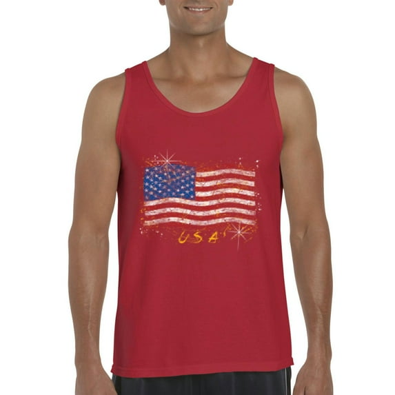 Artix - Men's Tank Top for Men - American Flag USA in Gold