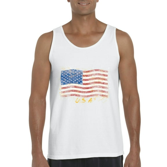 Artix - Men's Tank Top for Men - American Flag USA in Gold