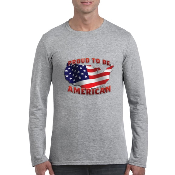 Artix - Mens Long Sleeve T-Shirts - American Proud To Be US Flag
