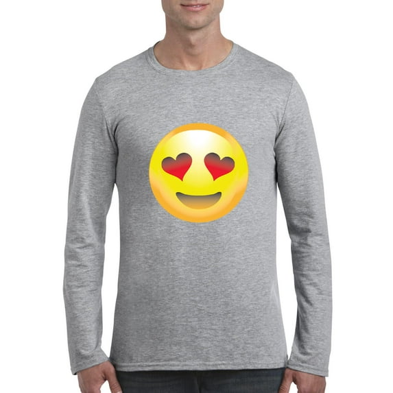Artix - Mens Long Sleeve T-Shirts - Emoji Heart-Shaped Eyes