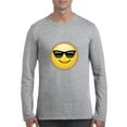 thumbnail image 1 of Artix - Mens Long Sleeve T-Shirts - Emoji with Sunglasses, 1 of 5