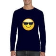 thumbnail image 1 of Artix - Mens Long Sleeve T-Shirts - Emoji with Sunglasses, 1 of 5