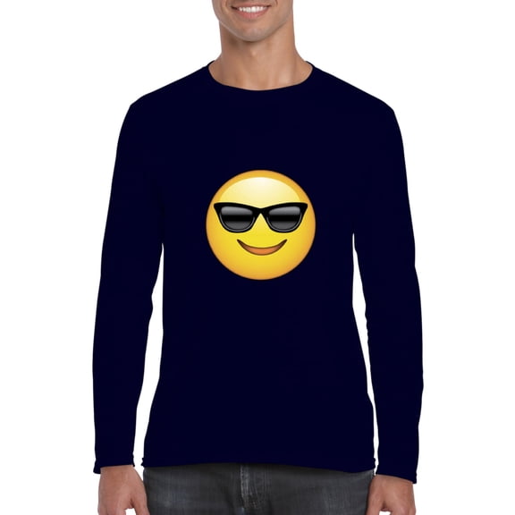 Artix - Mens Long Sleeve T-Shirts - Emoji with Sunglasses