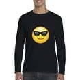 thumbnail image 1 of Artix - Mens Long Sleeve T-Shirts - Emoji with Sunglasses, 1 of 5