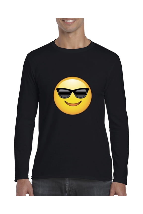 Artix - Mens Long Sleeve T-Shirts - Emoji with Sunglasses
