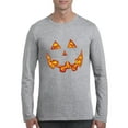 thumbnail image 1 of Artix - Mens Long Sleeve T-Shirts - Halloween Costume Pumpkin Face, 1 of 5