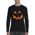 thumbnail image 1 of Artix - Mens Long Sleeve T-Shirts - Halloween Costume Pumpkin Face, 1 of 5