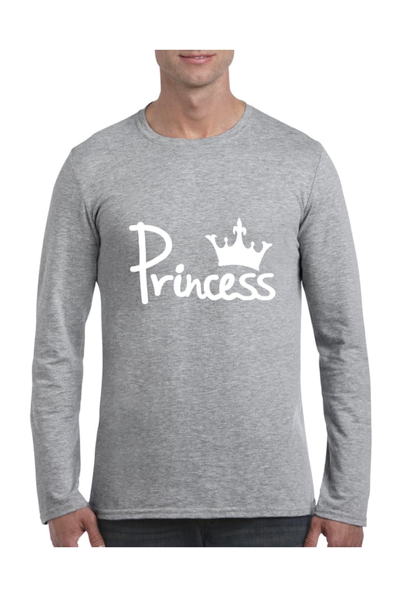 - Mens Long Sleeve T-Shirts - Princess Crown