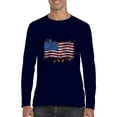 thumbnail image 1 of Artix - Mens Long Sleeve T-Shirts, up to Size 5XL - American Flag USA in Gold, 1 of 4
