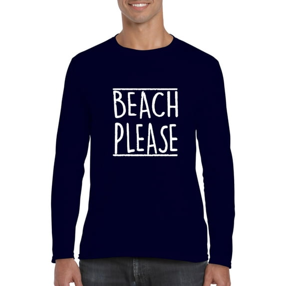 Artix - Mens Long Sleeve T-Shirts, up to Size 5XL - Beach Please