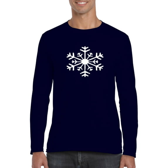 Artix - Mens Long Sleeve T-Shirts, up to Size 5XL - Christmas Snowflake