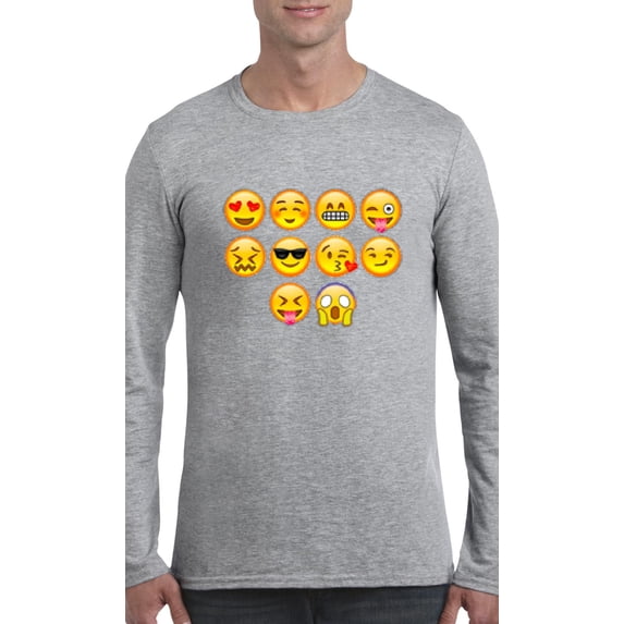 Artix - Mens Long Sleeve T-Shirts, up to Size 5XL - Emoji Entourage