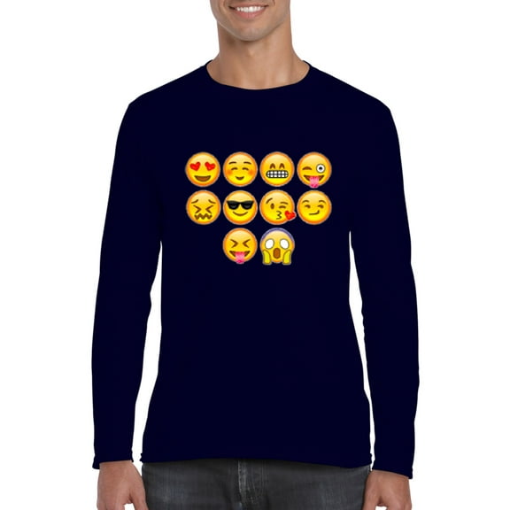 Artix - Mens Long Sleeve T-Shirts, up to Size 5XL - Emoji Entourage