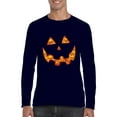 thumbnail image 1 of Artix - Mens Long Sleeve T-Shirts, up to Size 5XL - Halloween Costume Pumpkin Face, 1 of 4