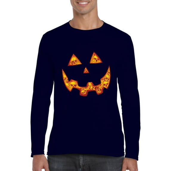 Artix - Mens Long Sleeve T-Shirts, up to Size 5XL - Halloween Costume Pumpkin Face