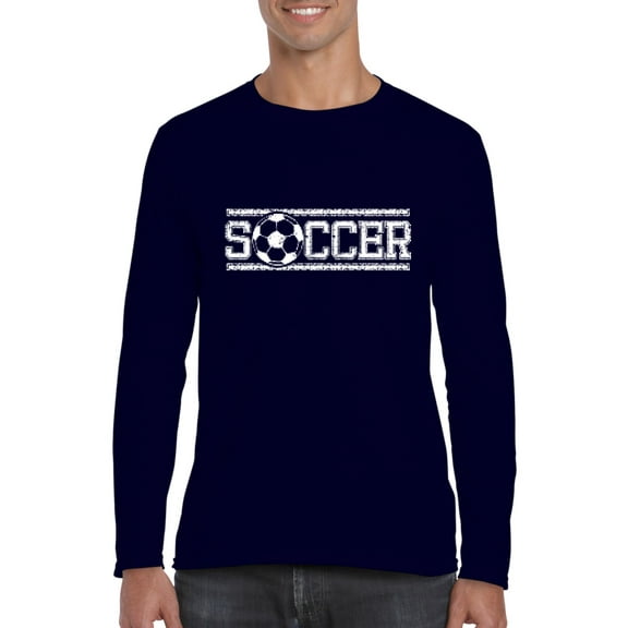 Artix - Mens Long Sleeve T-Shirts, up to Size 5XL - Soccer With Ball