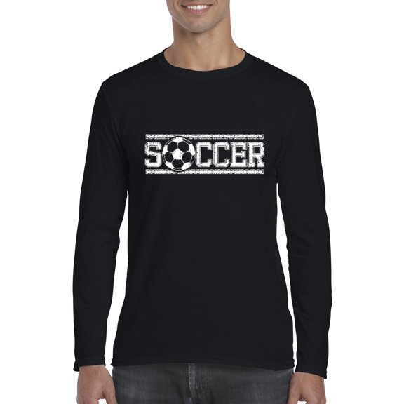 Artix - Mens Long Sleeve T-Shirts, up to Size 5XL - Soccer With Ball