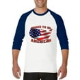 thumbnail image 1 of Artix - Mens Raglan Sleeve Baseball T-Shirts - American Proud To Be US Flag, 1 of 5