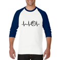 thumbnail image 1 of Artix - Mens Raglan Sleeve Baseball T-Shirts - Basketball Heartbeat, 1 of 5