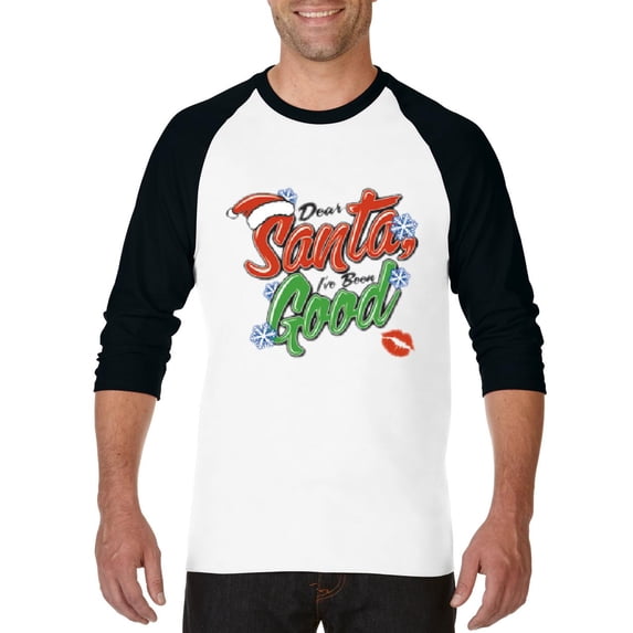 Artix - Mens Raglan Sleeve Baseball T-Shirts - Christmas Dear Santa