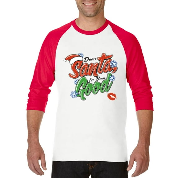 Artix - Mens Raglan Sleeve Baseball T-Shirts - Christmas Dear Santa