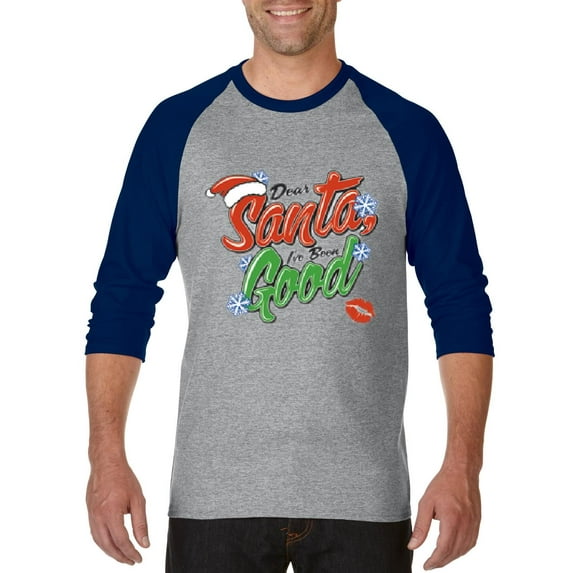 Artix - Mens Raglan Sleeve Baseball T-Shirts - Christmas Dear Santa