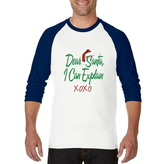 Artix - Mens Raglan Sleeve Baseball T-Shirts - Dear Santa