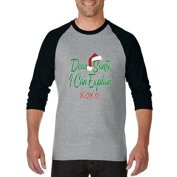 Artix - Mens Raglan Sleeve Baseball T-Shirts - Dear Santa